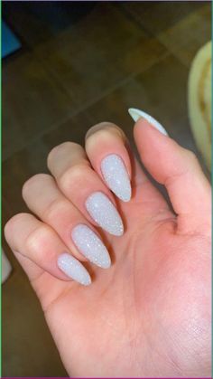 #promnails #graduation #glittery nails #glitter #whitenails #white #acrylics #nails #prom White Acrylics Nails, White Nails For Prom, Sparkly White Nails, Nails Inspiration Glitter, White Sparkly Nails, Simple Prom Nails, White Winter Nails, Nails For Prom, Glitter Gel Nail Designs