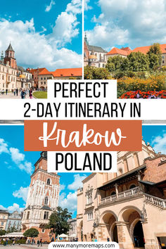 two pictures with the words perfect 2 - day itinerary in prague, poland