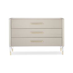 Captivating from every angle, the I Love It! Dresser from Caracole is a stylish addition to your well-appointed sleep space. With a stunning mix of materials, fluted sides, and textured drawer fronts, this dresser radiates elegance in shades of Whisper of Gold and Matte Pearl. Topped off with acrylic feet, metallic ferrules, and jewelry-inspired drawer pulls, it's the perfect finishing touch for any room. Highlights Top and drawer fronts covered in vinyl Equipped with three drawers with side gui Bed Price, Dining Room Sideboard, 3 Drawer Dresser, Acrylic Legs, Gold Interior, Bedroom Dressers, White Leaf, Wood Case, Higher Design