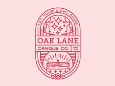 the logo for oak lane candle co, which is located in an old - fashioned style