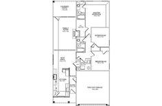 the floor plan for a two bedroom apartment with an attached kitchen and living room area