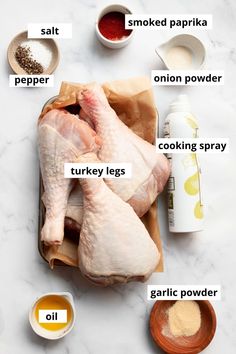 the ingredients needed to make a whole chicken