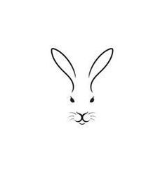 a rabbit's face is shown in black and white, with the word bunny on it