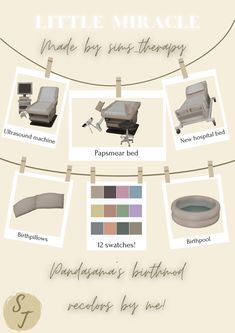 an info sheet with different types of furniture