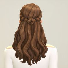 the back of a woman's head with long brown hair and braids on it