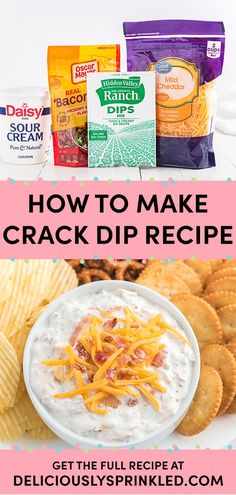 cracker dip recipe with text overlay that reads how to make cracker dip recipe