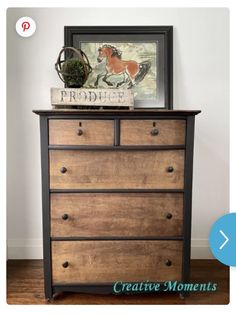 an old dresser has been transformed into a decorative piece