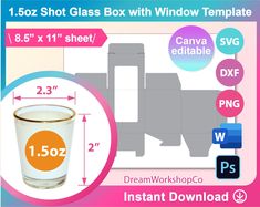 an image of a glass box with window templates for instant photoshopping and texting