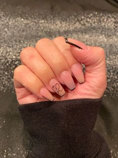 Initial Nails Design with Diamonds Nails With Initials, Initial Nails, Purple Acrylic Nails, Red Acrylic Nails, Initial Design, White Acrylic Nails, French Tip Acrylic Nails, Basic Nails, Short Square Acrylic Nails