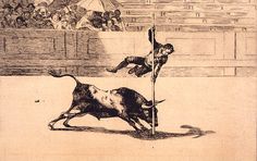 an old drawing of a dog jumping over a pole