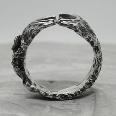 Hand Forged Metal Rings, Modern Hand Forged Open Band Ring, Modern Hand-forged Open Band Ring, Minimalist Hand Forged Metal Rings, Hand Forged Minimalist Metal Rings, Modern Rings With Oxidized Finish For Gifts, Open Ring With Oxidized Finish, Unique Hand Cast Metal Rings, Unique Hand Forged Wide Band Ring