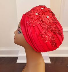 This is a stylish stretchy slouchy turban hat. One size fits all. Embellished for versatile  wear. Enjoy! Adjustable Red Bohemian Hat, Adjustable Red Bohemian Turban, Turban Hat, Slouchy Hat, One Size Fits All, Caps Hats, Accessories Hats, Hats, Red