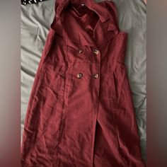 Shein Red Long Vest Large Red Sleeveless Fall Outerwear, Red Sleeveless Outerwear For Fall, Chic Red Collared Outerwear, Red Fitted Sleeveless Outerwear, Fitted Red Sleeveless Outerwear, Red Fitted Collared Outerwear, Shein Jackets, Long Vest, Long Vests