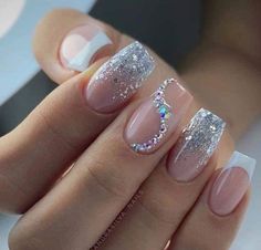 Unghie Sfumate, Fancy Nails Designs, Smink Inspiration, Her Nails, Wedding Nails Design, Short Acrylic Nails Designs, Nail Designs Glitter, Dipped Nails, Prom Nails