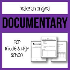 a purple and white poster with the words make an original document for middle and high school