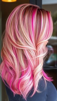 Achieve a fresh look with pink grapefruit balayage that flatters tan skin. Visit our page for tips on achieving this stunning color. Save this pin for balayage inspiration! Tags: #PinkGrapefruitBalayage #HairColor #TanSkin Vivid Hair Color Placement Ideas, Pink And Blonde Highlights, 30s Hairstyles, Balayage Inspiration, Hair Color For Tan Skin, Pink Person, Hair Color Placement