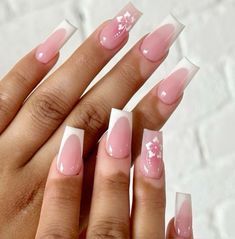 Pink Tip Nails, White French Nails, Simple Gel Nails, Basic Nails, Nails Only, White French