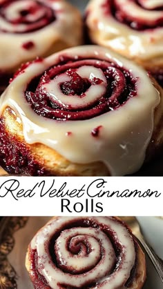 These red velvet cinnamon rolls are the perfect way to enjoy a cozy fall breakfast. With their rich red velvet flavor and gooey cinnamon swirls, they’re a decadent treat for chilly mornings or special occasions. A must-try fall dessert or breakfast! Red Velvet Breakfast, Cinnamon Roll Flavor Ideas, Flavored Cinnamon Rolls, Christmas Morning Cinnamon Rolls, Xmas Breakfast