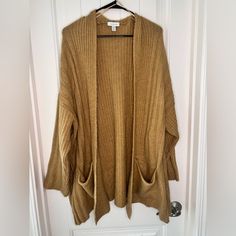 The Softest Most Comfortable Oversized Cardigan In A Beautiful Light Mustard Color. Never Worn. Nwot From Topshop Yellow Casual Cardigan With Pockets, Casual Yellow Cardigan With Pockets, Yellow Long Cardigan For Fall, Long Yellow Fall Cardigan, Yellow Winter Cardigan With Pockets, Yellow Oversized Cozy Sweater, Oversized Yellow Cozy Sweater, Oversized Cozy Yellow Sweater, Yellow Knit Cardigan For Layering