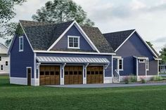 this is an artist's rendering of the garage and living quarters for these two - car garage plans