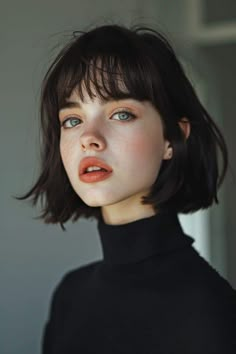 Female Reference Photography, Portrait Female Reference, Magazine Headshots, Short Hair For Straight Hair, Female Art Reference Poses Portrait, Girl Portrait Reference, Short Hair Photography, Portrait Reference Female Faces, Portrait Short Hair