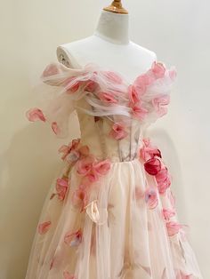 Fairy Style Tulle Wedding Dress, Fairytale Tulle Fairy Dress For Wedding, Fitted Tulle Fairy Dress For Garden Party, Fairy Style Tulle Dress For Garden Party, Fairycore Tulle Fairy Dress For Garden Party, Fairytale Tulle Prom Dress, Tulle Fairy Dress For Wedding And Prom Season, Tulle Fairy Dress For Wedding Or Prom, Pink Fairy Dress For Garden Party