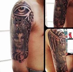 a man with a tattoo on his arm and an all seeing eye behind the arm