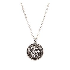 PRICES MAY VARY. FANTASY FANDOM: Show off your love of HBO's House of the Dragon with this awesome collector pendant necklace! AUTHENTIC DESIGN: Officially licensed pendant necklace depicts House Targaryen's dragon emblem QUALITY CONSTRUCTION: Base metal pendant. Measures approximately 0.7-inches (1.8cm) in height. 18-inch chain with 2-inch extender. GREAT GIFT IDEA: Purchase this necklace for yourself or gift it to the House of the Dragon fan in your life! Add some fandom flair to your everyday Targaryen Necklace, House Of The Dragon Targaryen, Dragon Emblem, Costume Accessories Diy, Dragon House, Metal Pendant Necklace, House Targaryen, House Of The Dragon, Game Of Thrones Houses