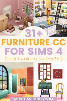 sims 4 furniture cc The Sims 4 Cc Furniture, Sims Cc Furniture, Los Sims 4 Mods, Sims 4 Cheats