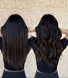 Black Hair With Dark Chocolate Highlights, Brown With No Red Undertone, Super Dark Hair With Dimension, Dark Hair Subtle Dimension, Dark Chocolate Balayage Straight Hair, Black Hair With Subtle Balayage, Deep Brown Black Hair Color, Subtle Dimension Dark Hair, Dark Espresso Balayage