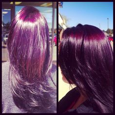 New Hair Color Ideas, Skunk Hair, Magenta Hair, Aveda Color, Cute Hair Colors, Purple Highlights, Hair Streaks, Dyed Hair Inspiration