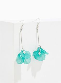 A pair of green floral drop earrings feature sheer petals and small pearls in a drop design. French hook. Man-made material. Imported . The best plus size women's green petal & pearl drop earrings in green. Torrid is your destination for the freshest spring and summer styles. Dried Flower Jewelry, Drop Design, Gold Polka Dots, Pink Agate, Hoop Earring Sets, Summer Styles, Drops Design, Agate Pendant, Beaded Stretch Bracelet