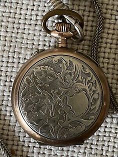 ad eBay - Swiss Pocket Watch Art Nouveau Women’s Remontoir 10 Rubis 1910 with Chain Runs - Buy Now, click the link (eBay) Antique Engraved Pocket Watch For Evening, Antique Round Pocket Watch For Evening, Antique Bronze Engraved Pocket Watch, Pocket Watch Art, Pocket Watch Antique, Pocket Watch, Accessories Watches, Art Nouveau, Jewelry Watches