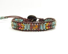 Beaded Wrap Bracelet/ Boho Seed Bead Leather Wrap Bracelet/ Bohemian Leather and Seed Bead Wrap Bracelets for Women. - Etsy Brown Wrap Bracelet With Colorful Beads For Festival, Bohemian Leather Bracelet With Colorful Beads For Festivals, Hippie Style Beaded Friendship Bracelets In Brown, Adjustable Brown Bohemian Beaded Bracelets, Bohemian Brown Friendship Bracelets With Round Beads, Bohemian Beaded Leather Bracelet As Gift, Hippie Style Brown Beaded Friendship Bracelets, Brown Leather Festival Bracelet With Round Beads, Bohemian Brown Friendship Bracelets With Colorful Beads