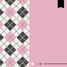 a pink background with black and white squares