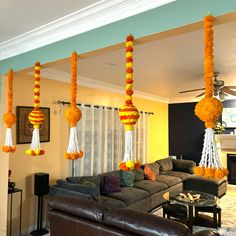 Artificial Marigold Hanging Jhoomer, Made up of High-quality Plastic, these hanging torans are Handmade and Reusable, with Artificial Flowers, and are ideal for Doors, Windows, Fire Place, and Wall Hanging. This piece would look beautiful as a wall hanging in any setting and would add a dash of color to an alcove, bookcase, window, or doorway. It would also make a vibrant addition above a double bed or any sofa or chair. Each pack contains 1 String per Package. MATERIAL - Plastic DIMENSION - Siz Alcove Bookcase, Bookcase Window, Flower Toran, Marigold Garland, Indian Wedding Party, Navratri Puja, Wall Hanging Indian, Fiesta Halloween, Birthday Party Theme Decorations