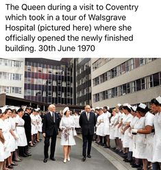 the queen during a visit to government which took a tour of walsgave hospital pictures here where she officially opened the newly finished building, 30th june 1970