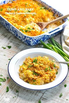 a casserole dish with green beans and cheese