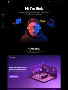 the website design is designed to look like it could be used for video games and movies