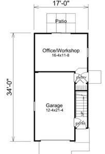 the floor plan for this home shows the garage and living area, as well as the second