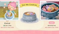 an animal crossing game is shown in three different screens, including the cat's paw bowl