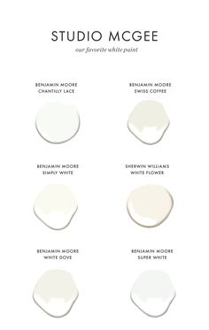 the different shades of white paint