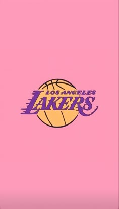 the los angeles lakers logo on a pink background