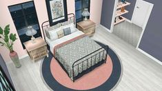 Sims Freeplay Room Ideas, Sims Freeplay Bedroom Ideas, Bedroom Architecture, Sims Rooms, Die Sims 4