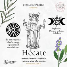 an image of the zodiac sign for hecatee, with flowers and plants around it