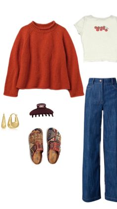 Summer Vibes Outfits Fashion Ideas, Blue Jean Fall Outfits, Rainy Saturday Outfit, Warm Weather Casual Outfits, Fall At The Beach Outfits, Outfit Ideas Artsy, Outfits For Maine In Fall, Fall Outfits Warm Weather Casual, Preppy Everyday Outfits