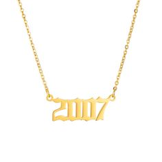 PRICES MAY VARY. Initial Year Necklace for GirlBirth Year Necklace Pendant for Women Girl,Gold/Silver/Rose Gold Plated Friendship Old English Number Birthdate Necklace 1990-2009 Trendy Jewelry Birthday Gift 18" Chain Gold Plated Year Necklace for Women | Gold Initial Necklace for Girlsstainless steel YEAR pendant necklace for womenInitial Necklace-14K Gold Plated Stainless Steel Old english year Necklace, Dainty Personalized Letter year pendant with Adjustable Chain Pendant Enhancers for Women G 2007 Necklace, Year Necklace, Number Necklace, Necklace Initial, Initial Necklace Gold, Birth Year, Year 1, Gold Initial, Birthday Jewelry Gift