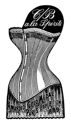 Victorian corset Victorian Corsets, Dollhouse Clothes, All Crafts, Vintage Clip Art, Old Design, Painted Ladies, Silhouette Images