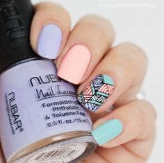 Makeup Withdrawal: Nubar Spring in the City Collection: Swatches & Review Aztec Nails, Pastel Nails Designs, Peach Nails, Fall Nail Art Designs, Manicure Gel, Pretty Nail Designs, Fall Nail Art, Pastel Nails, Cute Nail Art