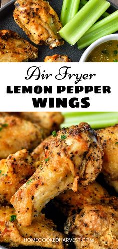 lemon pepper wings with celery on the side